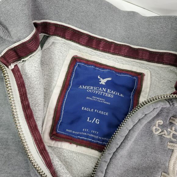 Vintage Y2K American Eagle AE Full Zip Thick Sweatshirt Jacket size Large - Picture 7 of 13